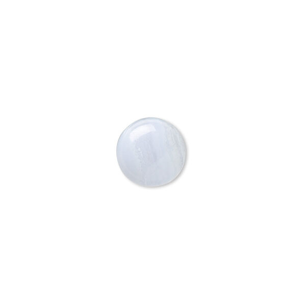 Cabochon, blue lace agate (natural), 10mm calibrated round, B grade, Mohs hardness 6-1/2 to 7. Sold per pkg of 6. image number 0
