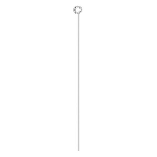 Eye pin, sterling silver, 2 inches, 21 gauge. Sold per pkg of 10. image number 0