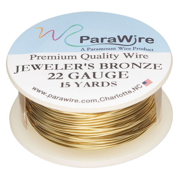 Wire, ParaWire&trade;, brass, jeweler's bronze, round, 22 gauge. Sold per 15-yard spool. image number 0
