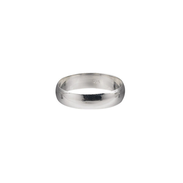 Ring, sterling silver, 4mm wide, size 6. Sold individually. image number 0
