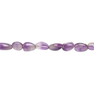 Banded amethyst 1pkg1, hand-cut pebble bead natural 8 inch small