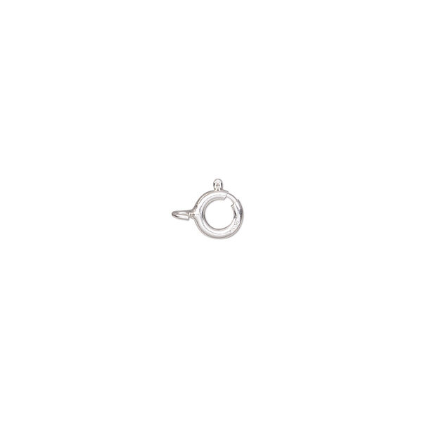 Clasp, springring, sterling silver, 5mm light weight. Sold per pkg of 10. image number 0