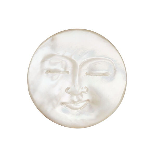 Cab 1pkg1 mother-of-pearl shell, 30mm round moon face, bleached image number 0