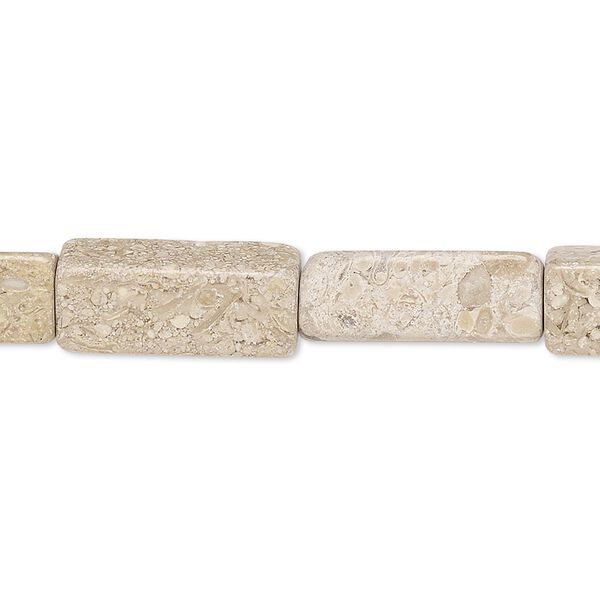 Bead, riverstone (dyed), light brown, 18x7mm-19x7mm square tube, C grade, Mohs hardness 3-1/2. Sold per 15" to 16" strand. image number 0