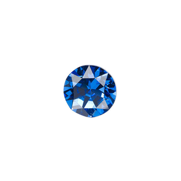 Chaton, crystal rhinestone, blue, foil back, 12.97-13.22mm faceted round, SS55. Sold per pkg of 2. image number 0