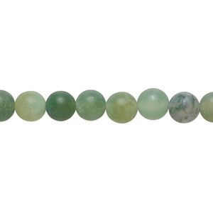 Moss agate 1pkg1, matte round bead natural 8 inch 6mm