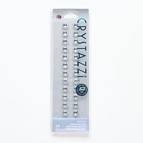 Flat back 1pkg24 crystal clear foil back, crystal hotfix rhinestone, 6.32-6.50mm faceted round SS30 image number 0