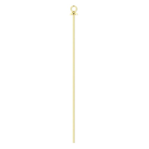 Head pin, 14Kt gold-filled, 24 gauge, 2 inches with cup and ring. Sold per pkg of 4. image number 0