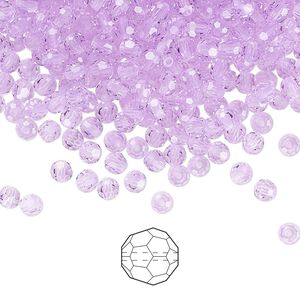 Bead 144pk violet, Preciosa Czech crystal 3mm round