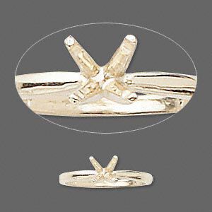 Ring, Sure-Set™, 14Kt gold, 6mm 4-prong round setting, size 6. Sold individually.