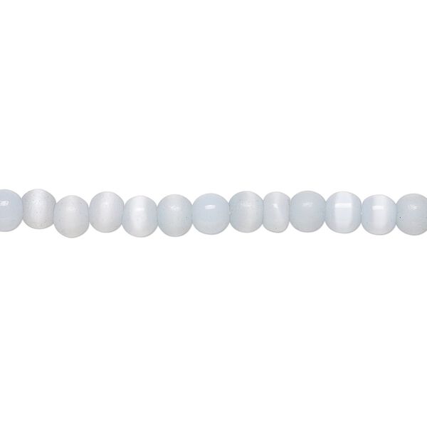 Bead, cat's eye glass (fiber optic glass), lilac, 3-5mm round. Sold per 15-inch strand. image number 0