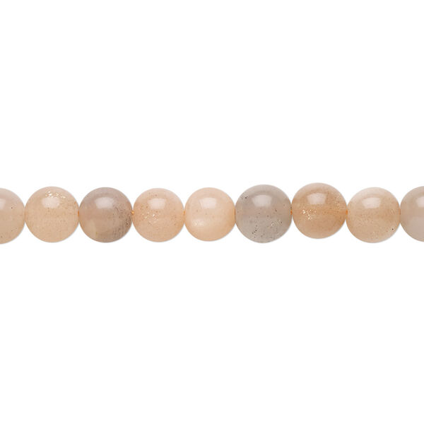 Bead, multi-moonstone (natural), 6mm round, A- grade, Mohs hardness 6 to 6-1/2. Sold per 8-inch strand, approximately 30 beads. image number 0