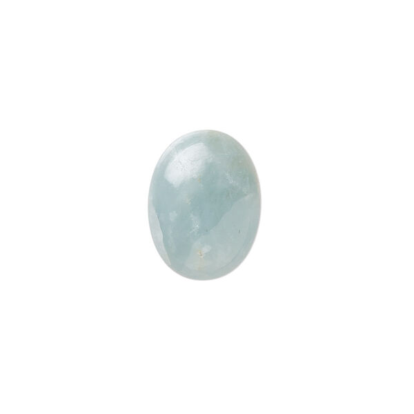 Cabochon, aquamarine (heated), 16x12mm hand-cut calibrated oval, C grade, Mohs hardness 7-1/2 to 8. Sold individually. image number 0