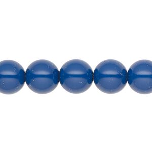 Pearl 50pk navy blue, Preciosa Czech crystal 10mm round