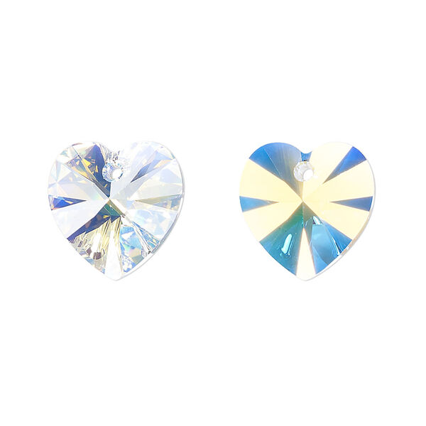 Drop 2pk crystal AB, Crystal Passions® 14mm pendant heart 6228 image number 0