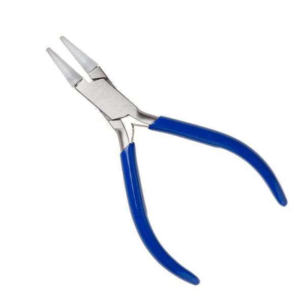 Pliers, EUROTOOL®, round-nose, stainless steel / rubber / nylon, 5 inches. Sold individually. image number 0