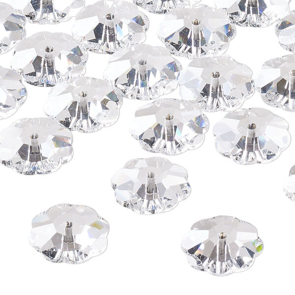 Bead 12pk crystal, Preciosa Czech crystal 12x4mm loch flower image number 0
