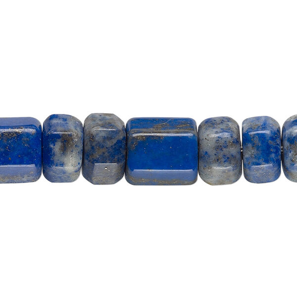 Lapis lazuli 1pkg1, 6-sided Southwest-style tube bead natural 18 inch 7x5mm-12x9mm image number 0