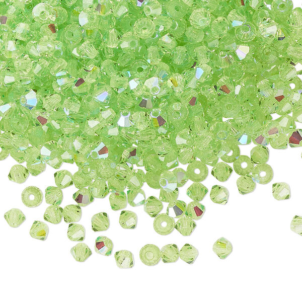 Bead 144pk limecicle AB, Preciosa Czech crystal 3mm bicone image number 0