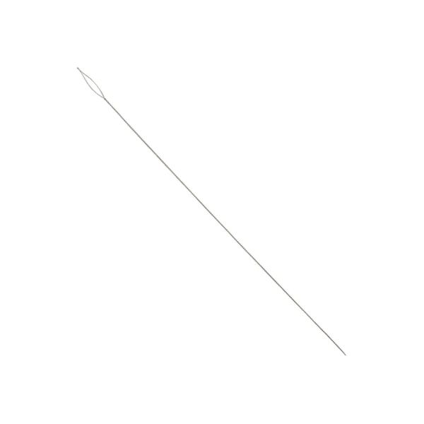 Needle, Beadalon®, stainless steel, pkg/4, 5 inches, medium, 0.36mm width, collapsible-eye twisted wire. image number 0