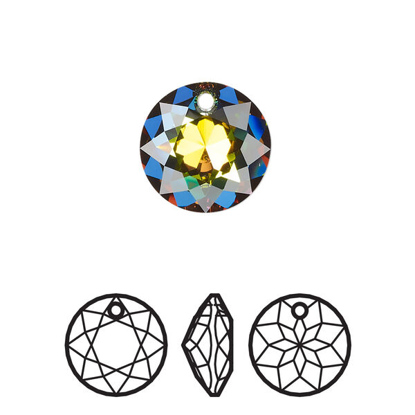 Drop 1pk crystal vitrail medium, Crystal Passions® 14mm pendant classic cut 6430 image number 0