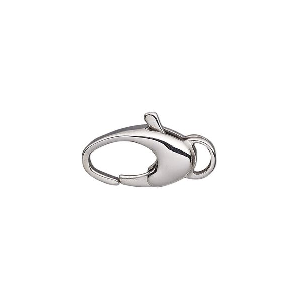 Clasp, lobster claw, stainless steel, 17x8.5mm ellipse. Sold individually. image number 0