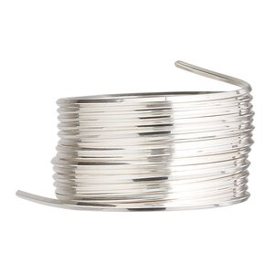 Wire, sterling silver, half-hard, square, 18 gauge. Sold per pkg of 5 feet.