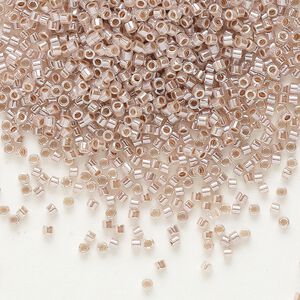 Seed bead, Delica®, glass, pkg/50g, #11 round, opaque inside dyed color luster light cinnamon (DB-0256).