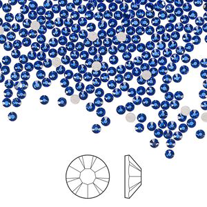 Flat back 144pk sapphire foil back, Preciosa MAXIMA Czech crystal hotfix rhinestone 1.9-2.1mm chaton rose round SS6