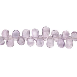 Lavender amethyst 1pkg1, hand-cut top-drilled faceted teardrop bead natural 9 inch 6x4mm-9x5mm