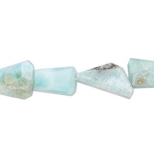 Larimar 1pkg1, faceted nugget bead 8 inch small