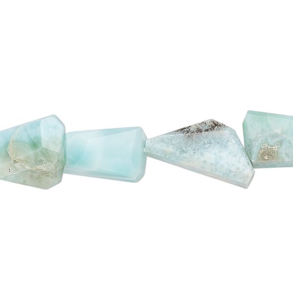 Larimar 1pkg1, faceted nugget bead 8 inch small image number 0