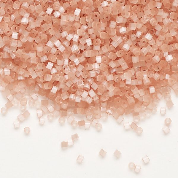 Seed bead, Delica®, glass, pkg/50g, #11 round, opaque silk glass enamel salmon (DB-0825-1). image number 0