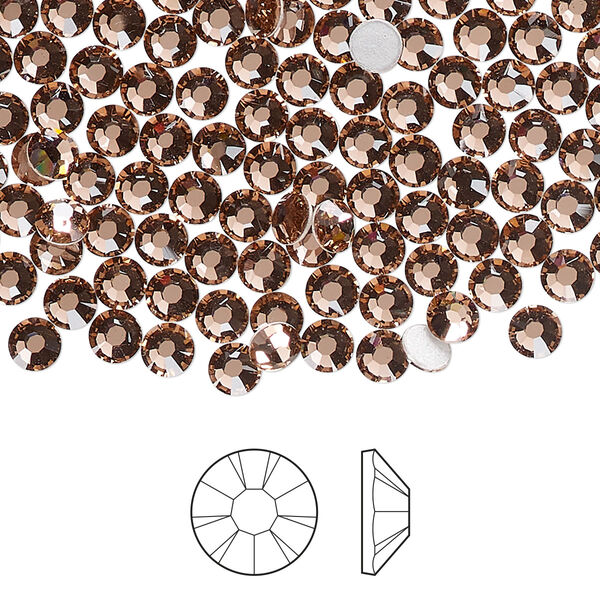 Flat back 1pkg144, dusty rose foil back Preciosa MAXIMA Czech crystal hotfix rhinestone, 3.8-4mm chaton rose round SS16 image number 0