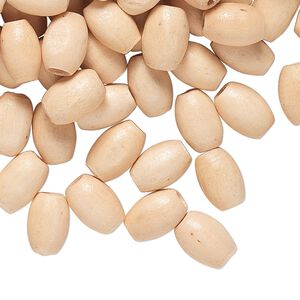 Bead, sugar maple (coated), natural, 9x6mm hand-cut oval. Sold per pkg of 450-500.