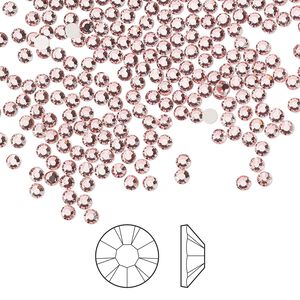 Flat back 144pk light rose foil back, Preciosa MAXIMA Czech crystal rhinestone 2.1-2.3mm chaton rose round SS7