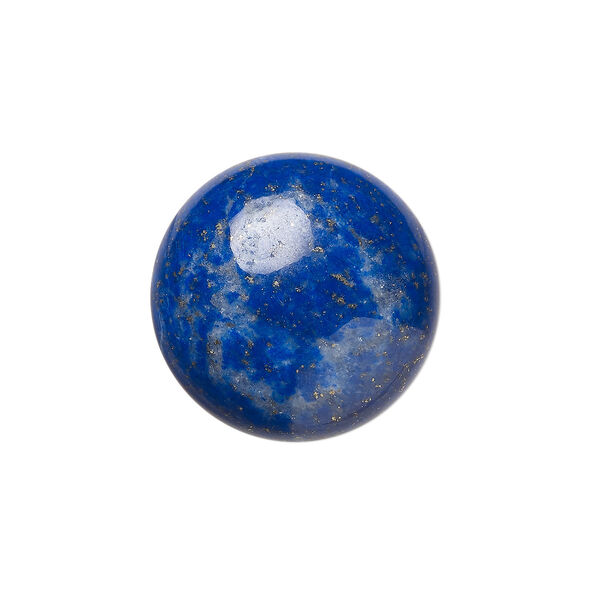 Cabochon, denim lapis (natural), 18mm calibrated round, C grade, Mohs hardness 5 to 6. Sold individually. image number 0