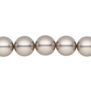 Pearl 10pk dark grey, Preciosa Czech crystal 10mm round