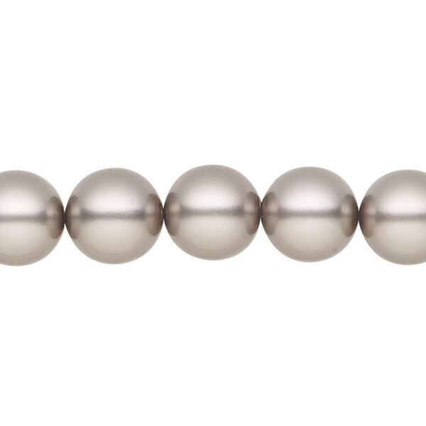 Pearl 10pk dark grey, Preciosa Czech crystal 10mm round image number 0