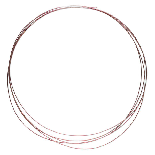 Wire, anodized niobium, pink, half-hard, round, 24 gauge. Sold pkg of 5 feet. image number 0