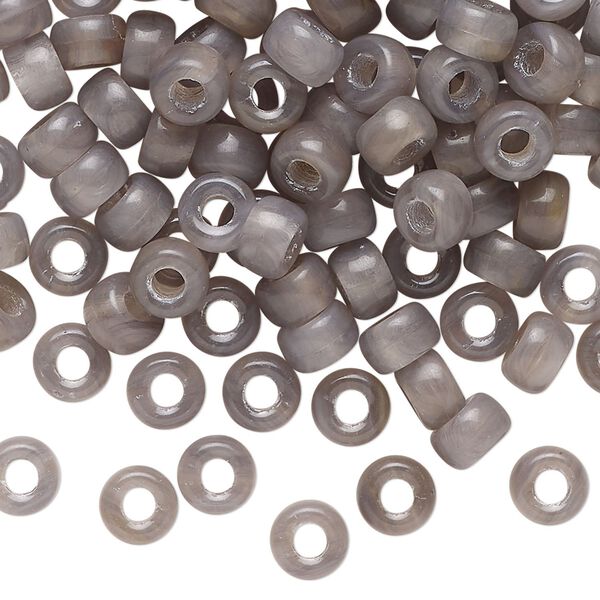 Bead, pressed, glass, translucent light purple-grey, 6mm crow. Sold per 1 ounce pkg, approximately 140 beads. image number 0