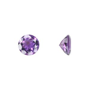 Amethyst 1pkg1, hand-cut faceted round gem natural 10mm