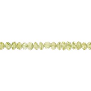 Peridot 1pkg1, hand-cut faceted saucer bead natural 13 inch 3x2mm-5x3mm