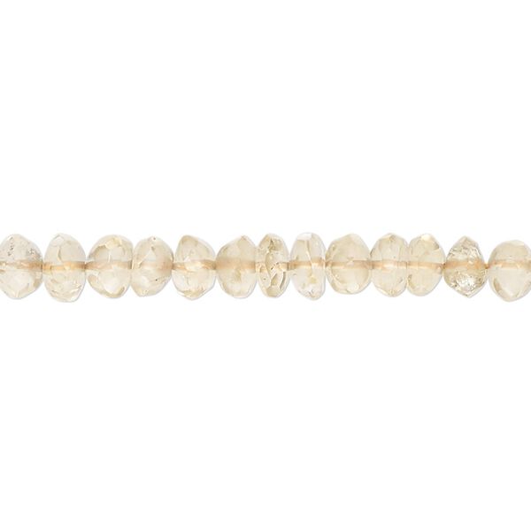 Citrine 1pkg1, hand-cut faceted rondelle saucer bead 14 inch 5x2mm-6x4mm image number 0