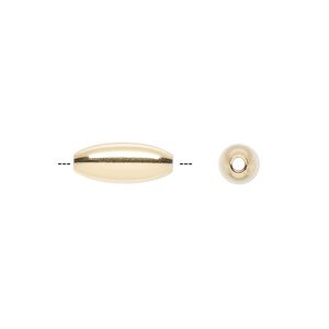 Bead, 14Kt gold-filled, 13x5.5mm smooth oval. Sold per pkg of 2.