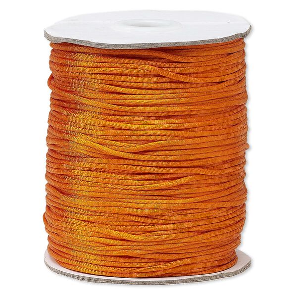 Cord, Satinique™, satin, orange, 1.5mm small. Sold per 400-foot spool. image number 0