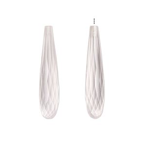 Rose quartz 1pkg2, hand-cut half-drilled faceted teardrop bead natural 27x5mm-28x6mm