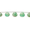 Chrysoprase 1pkg5, hand-cut top-drilled faceted puffed teardrop bead, 25x23mm-31x30mm image number 1