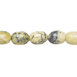 Yellow "turquoise" 1pkg1, barrel bead natural, 15 inch 10x7mm-11x8mm