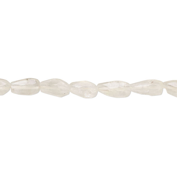 Bead, rainbow moonstone (natural), 7x4mm-11x5mm hand-cut faceted teardrop, C grade, Mohs hardness 6 to 6-1/2. Sold per 15-inch strand, approximately 45 beads. image number 0